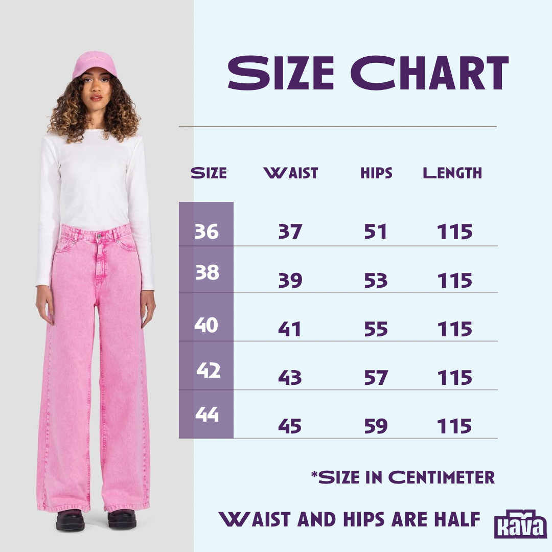 Hot Pink Washed Wide-leg Jeans