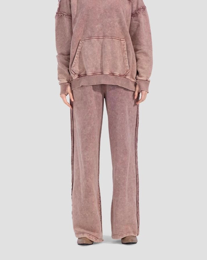 Washed light burgundy pants