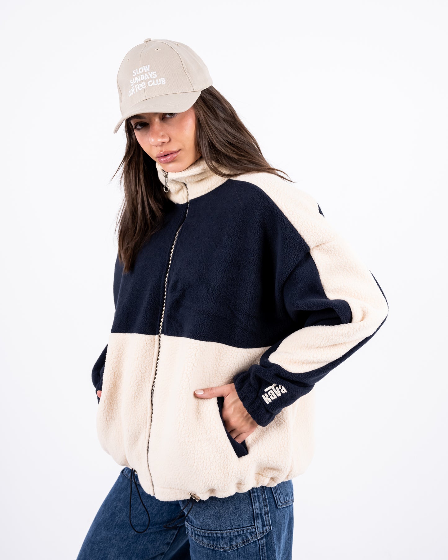 Embroidery Beige Cap