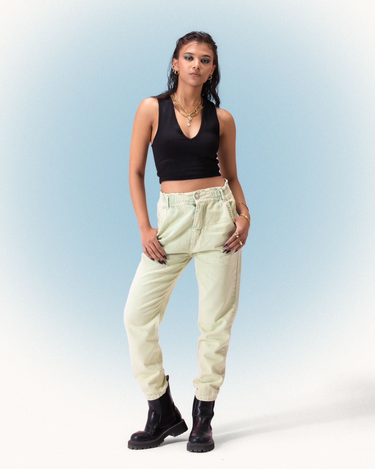 OVER DYE PISTACHIO JEANZ