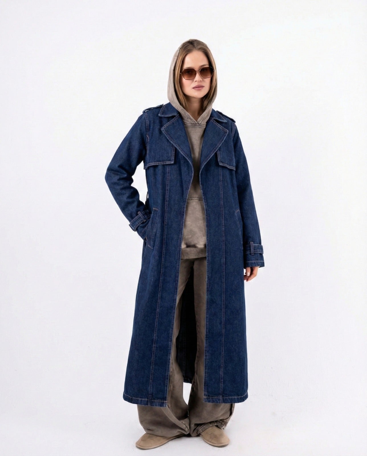 Denim Trench Coat In Blue – egykava