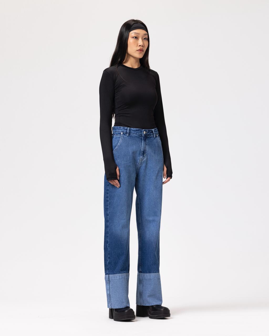 New Fold up Mid-Blue jeans
