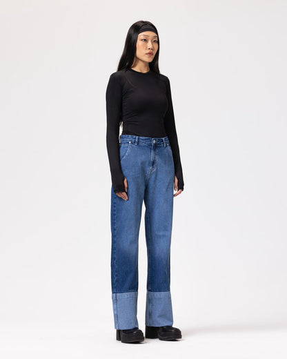 New Fold up Mid-Blue jeans