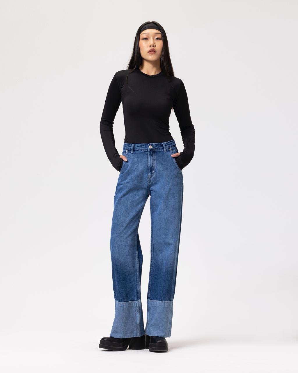 New Fold up Mid-Blue jeans