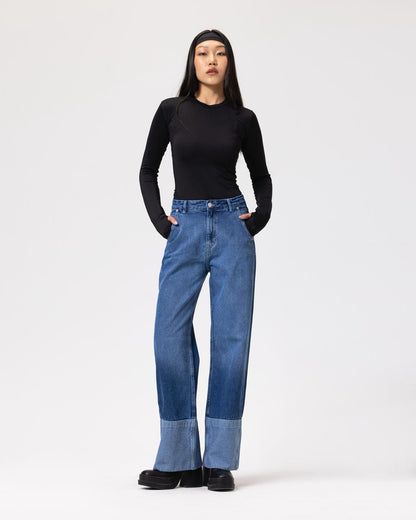 New Fold up Mid-Blue jeans
