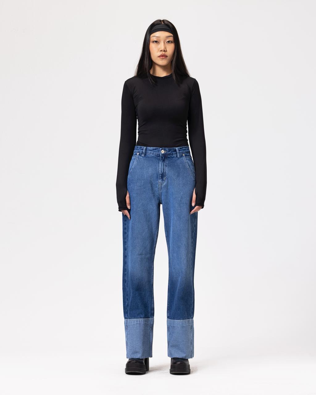 New Fold up Mid-Blue jeans