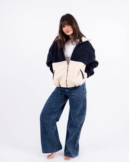 Blue&Beige Teddy Sweater