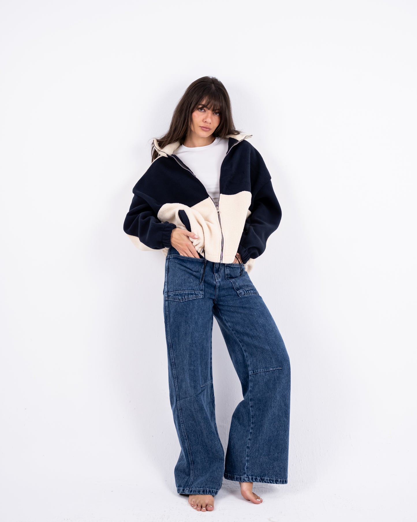 Blue&Beige Teddy Sweater