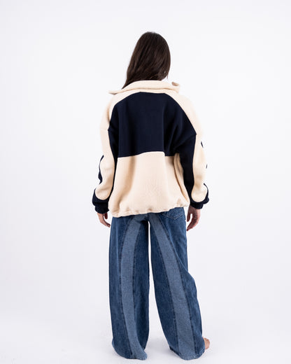 Blue&Beige Teddy Sweater