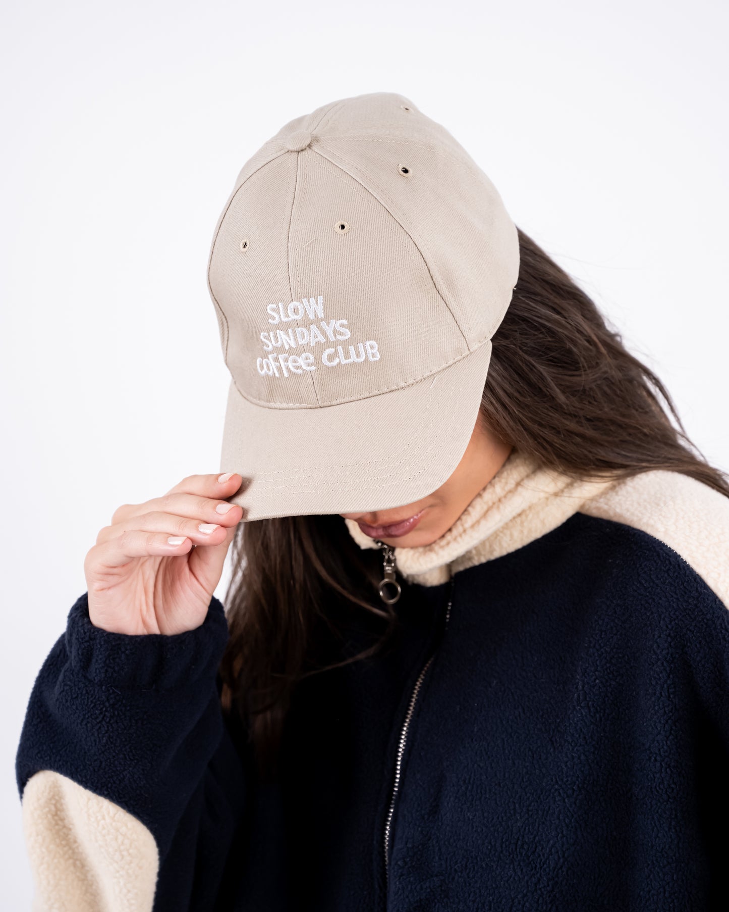 Embroidery Beige Cap