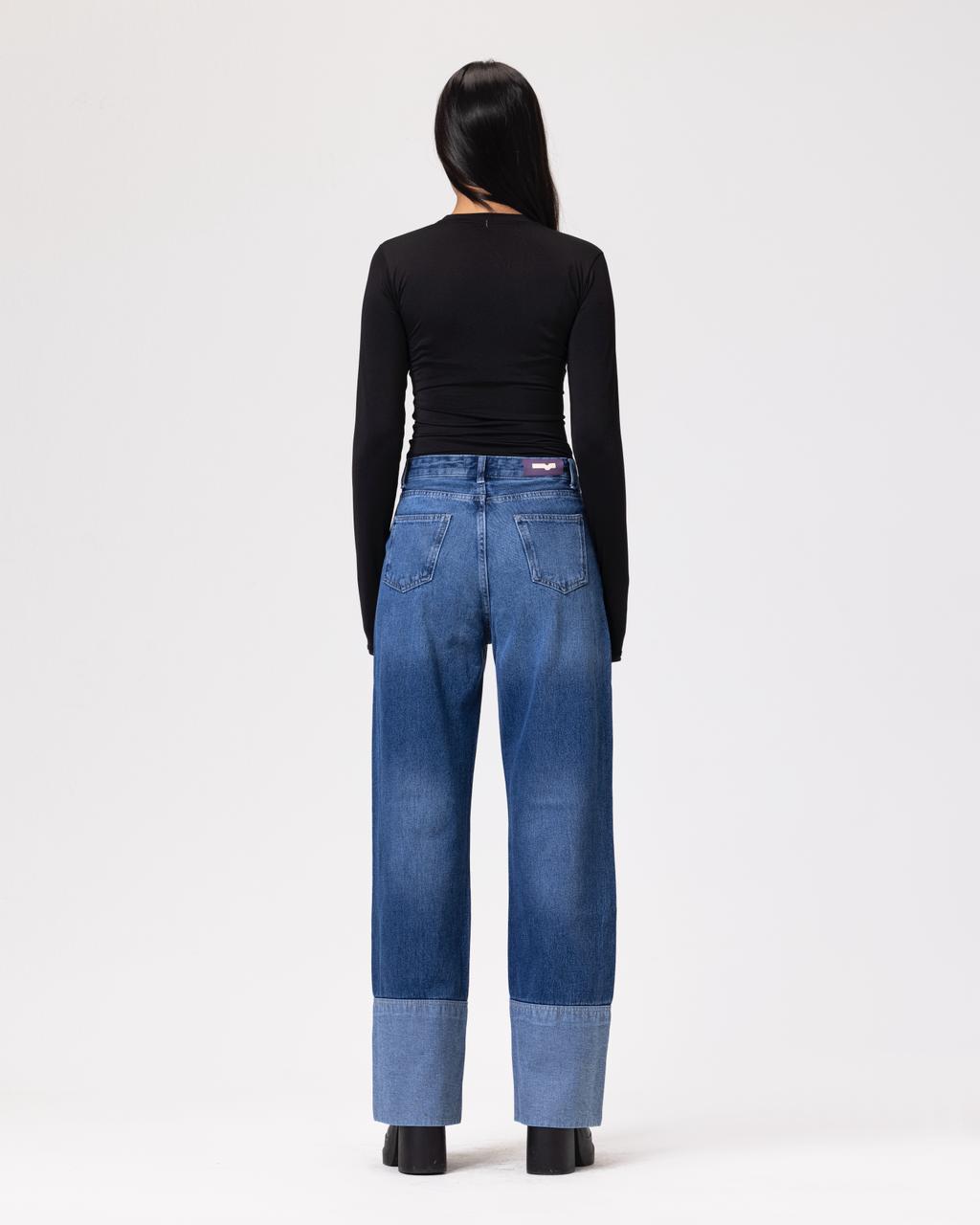 New Fold up Mid-Blue jeans
