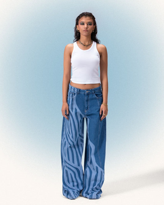 WAVES WIDE JEANZ - BLUE